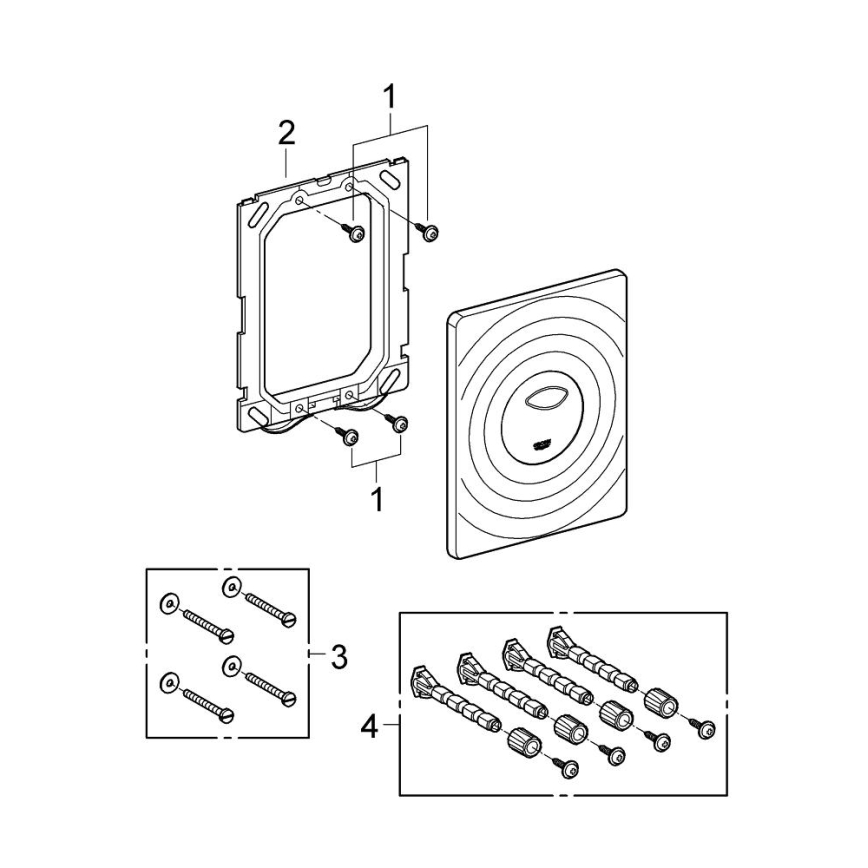 GROHE 38861000 - SURF Actuation Plate 156 × 197 mm Polished Chrome