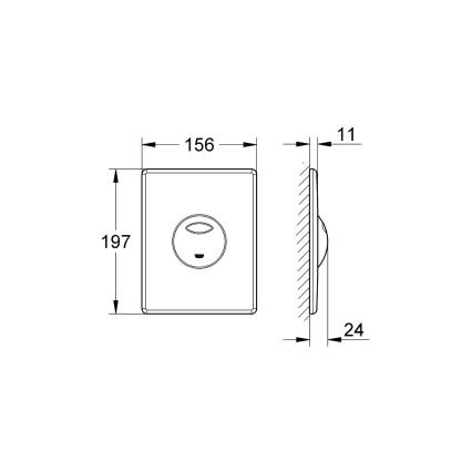 GROHE 38862000 - SKATE Flush Plate 156 × 197 mm Polished Chrome