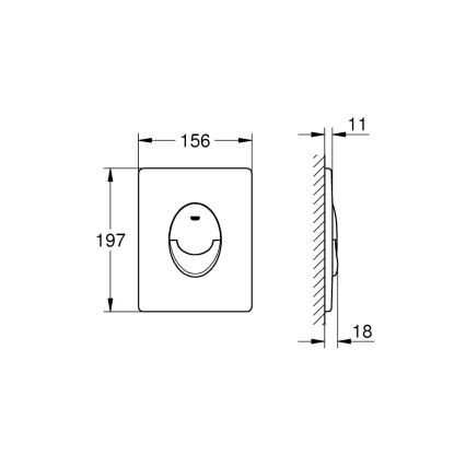 GROHE 38964KF0 - START Flush Plate 156 × 197 mm Phantom Black