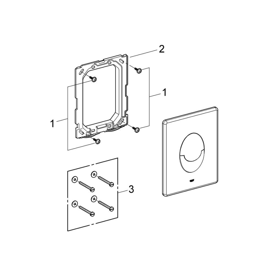 GROHE 38964KV0 - START Flush Plate 156 × 197 mm Black