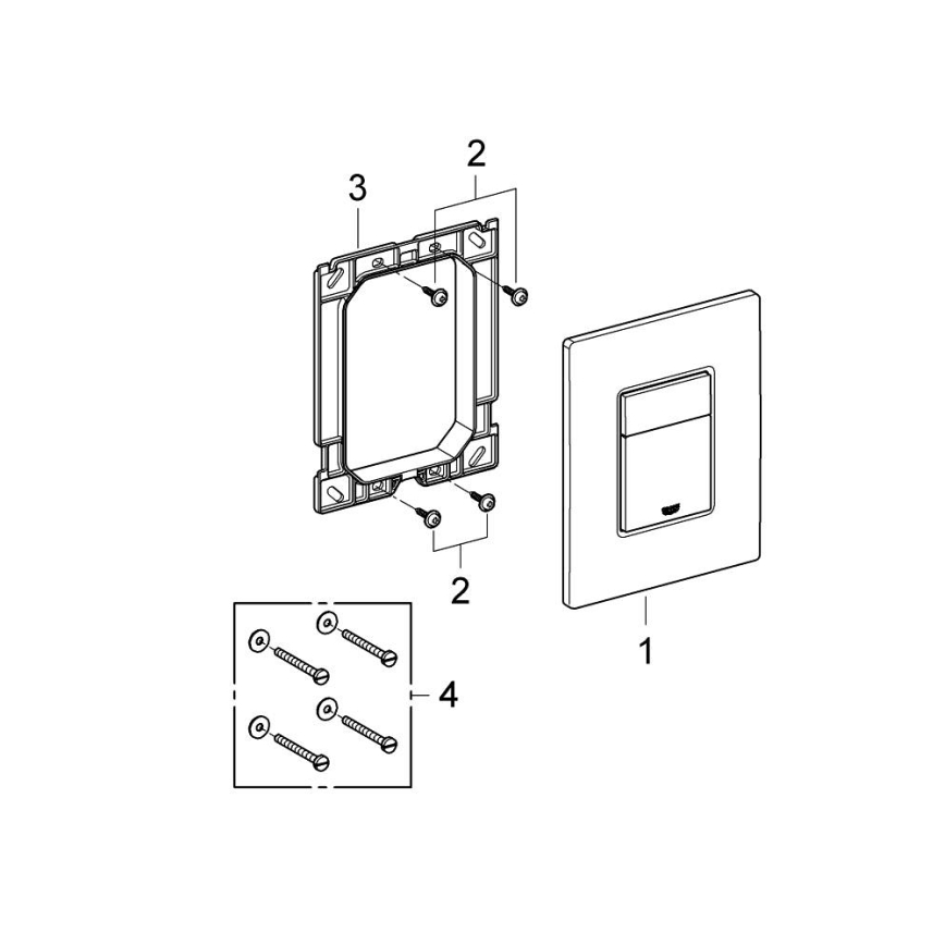 GROHE 38966KF0 - EVEN Flush Plate 156 × 197 mm, Polished Chrome