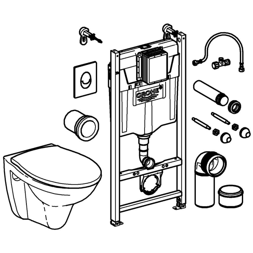 GROHE 39116000 - 4-in-1 set with SOLIDO COMPACT ceramic, 1.13 m