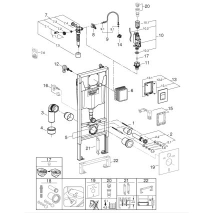 GROHE 39186000 - SOLIDO pre-wall installation set 1.13 m, white