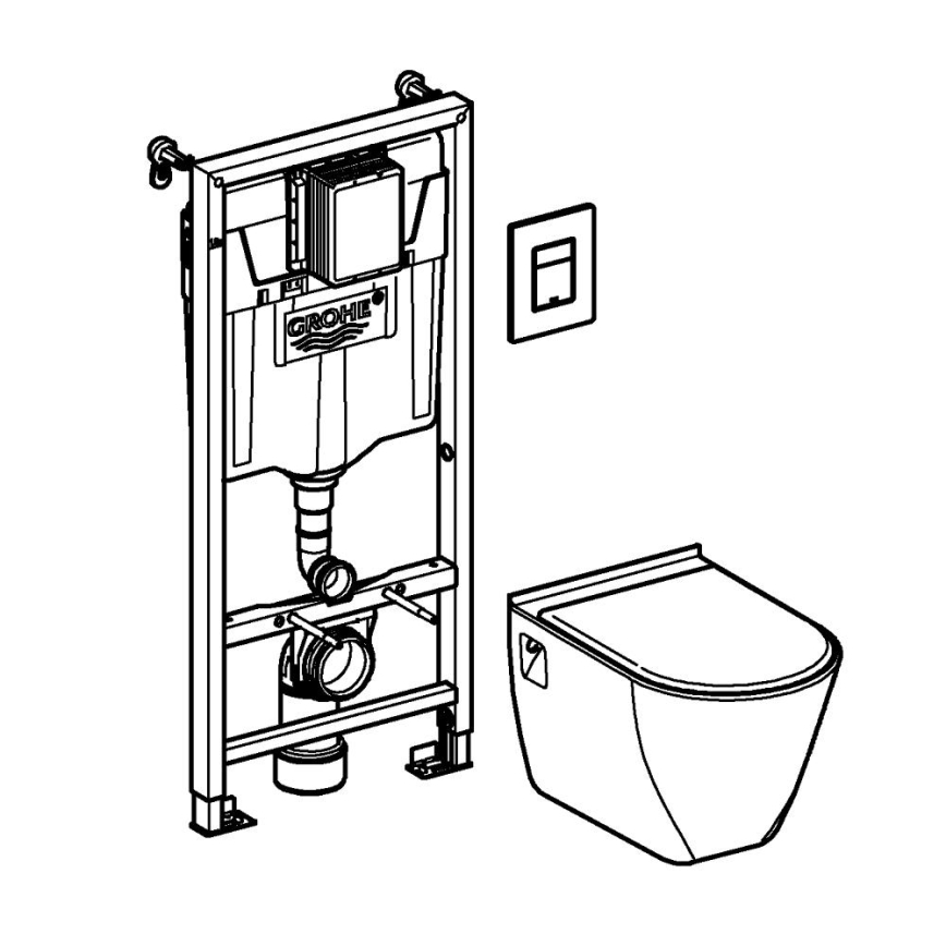 GROHE 39186000 - SOLIDO pre-wall installation set 1.13 m, white
