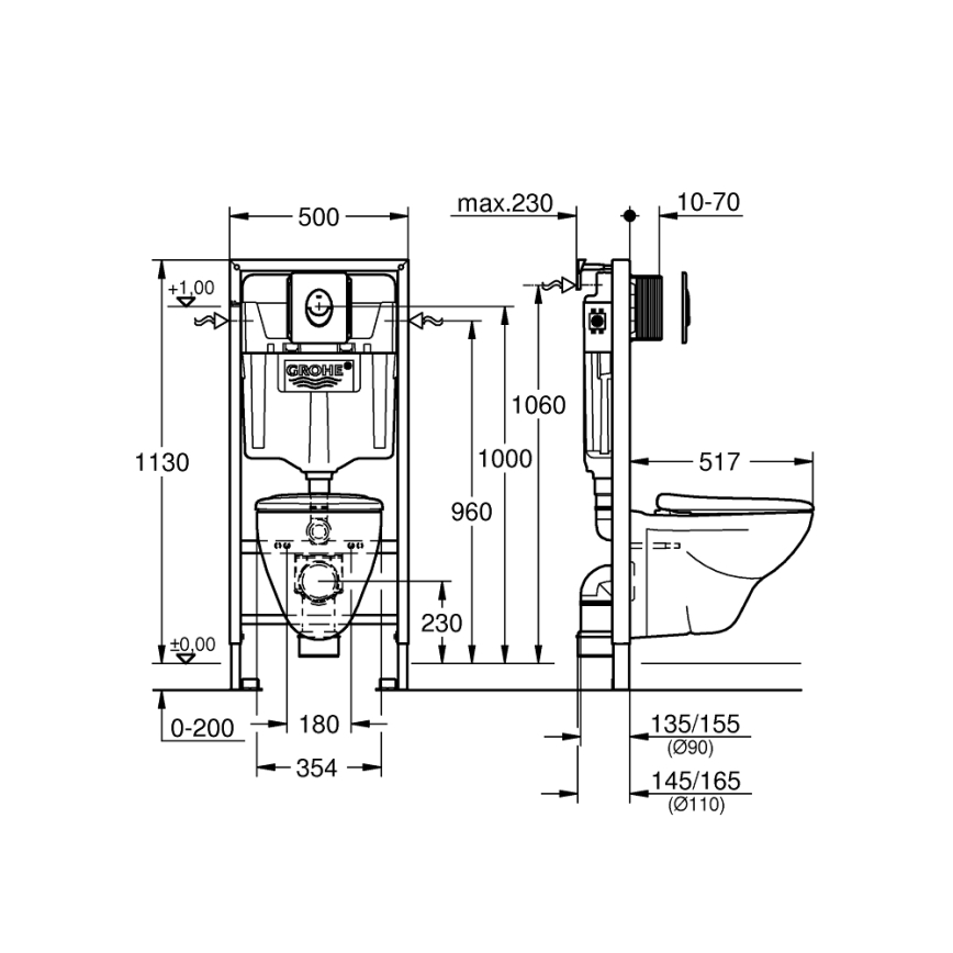 GROHE 39192000 - SOLIDO 4-in-1 Set, 1.13 m, Duro White
