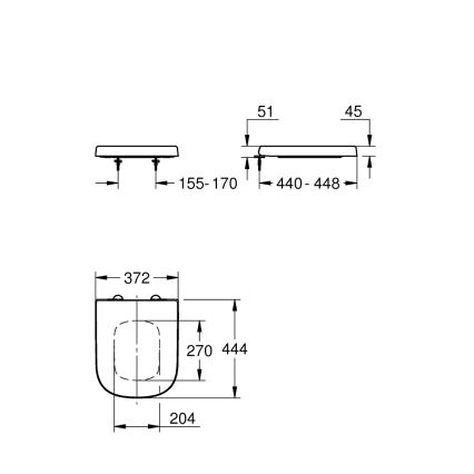 GROHE 39330002 - EURO CERAMIC Toilet Seat, Durable White