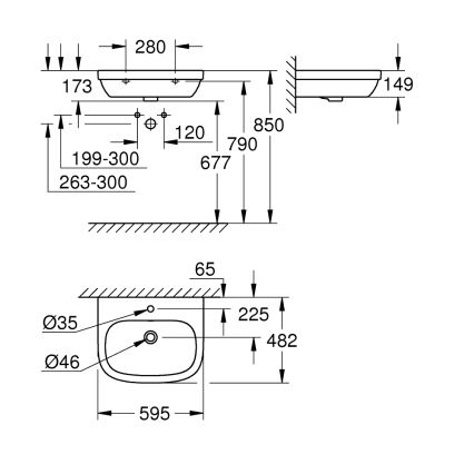 GROHE 39335000 - EURO CERAMIC Washbasin 595 × 482 mm ceramic/white