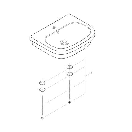 GROHE 39337000 - EURO CERAMIC 600 × 480 mm Countertop Basin, Ceramic/White