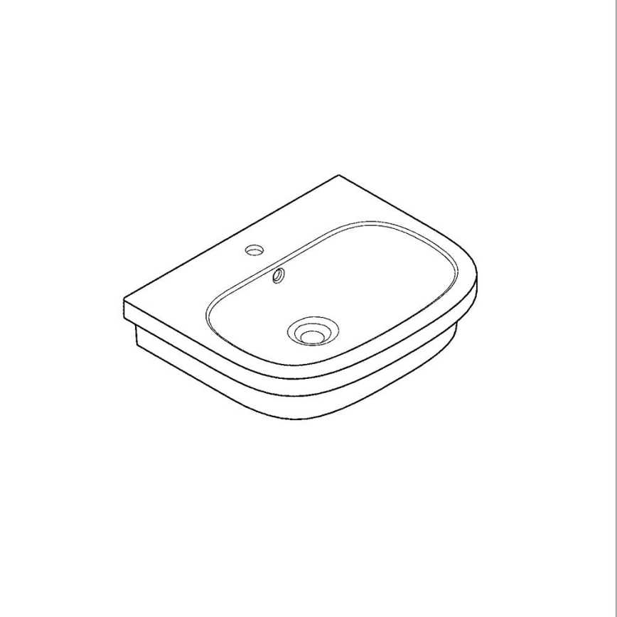 GROHE 39337000 - EURO CERAMIC 600 × 480 mm Countertop Basin, Ceramic/White