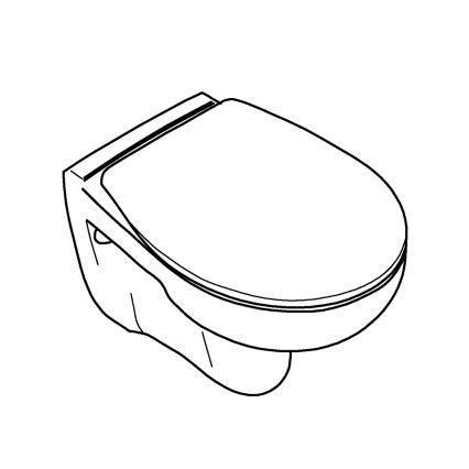 GROHE 39351000 - BAU CERAMIC Wall-hung Toilet 53,1 × 36,8 × 36,3 cm ceramic/white