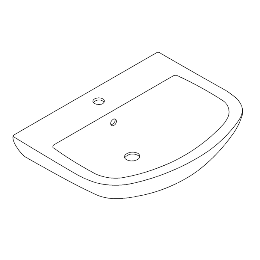 GROHE 39420000 - Wall-hung washbasin BAU CERAMIC 646 × 468 mm ceramic/white