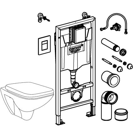 GROHE 39467000 - SOLIDO Toilet Set 1.13 m, Ceramic/White