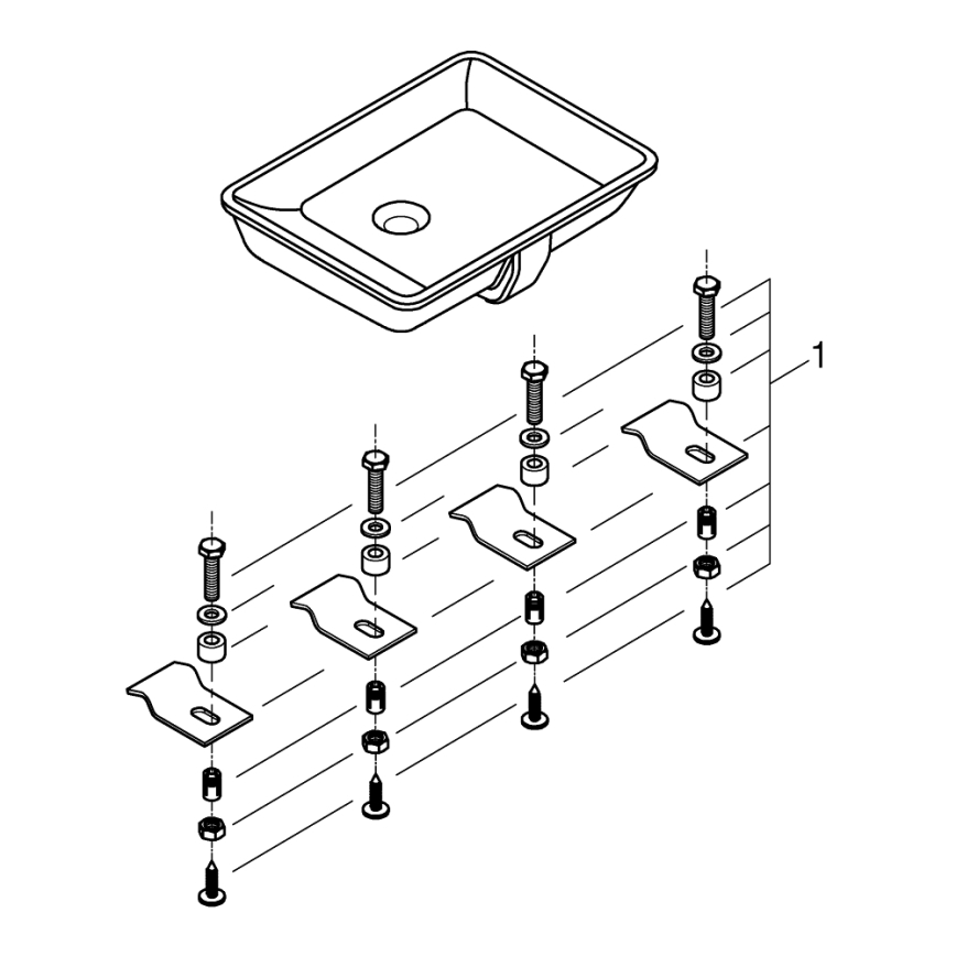 GROHE 3948000H - CUBE CERAMIC Washbasin 492 × 370 mm ceramic/white