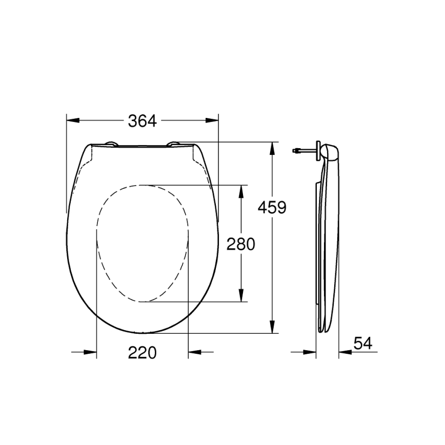 GROHE 39492000 - BAU CERAMIC toilet seat, durable white