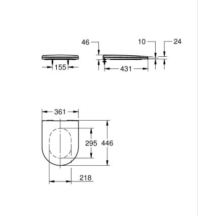 GROHE 39577001 - ESSENCE Toilet Seat, Duro White