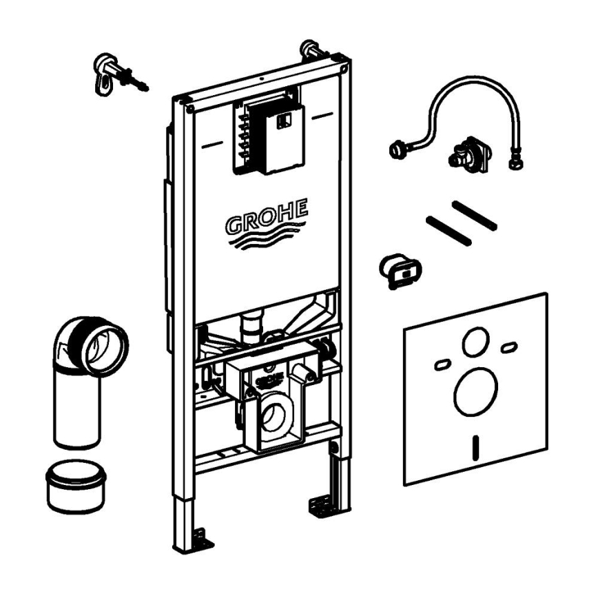 GROHE 39598000 - RAPID SLX Installation Module for Wall-Hung Toilet, 1.13 m, White