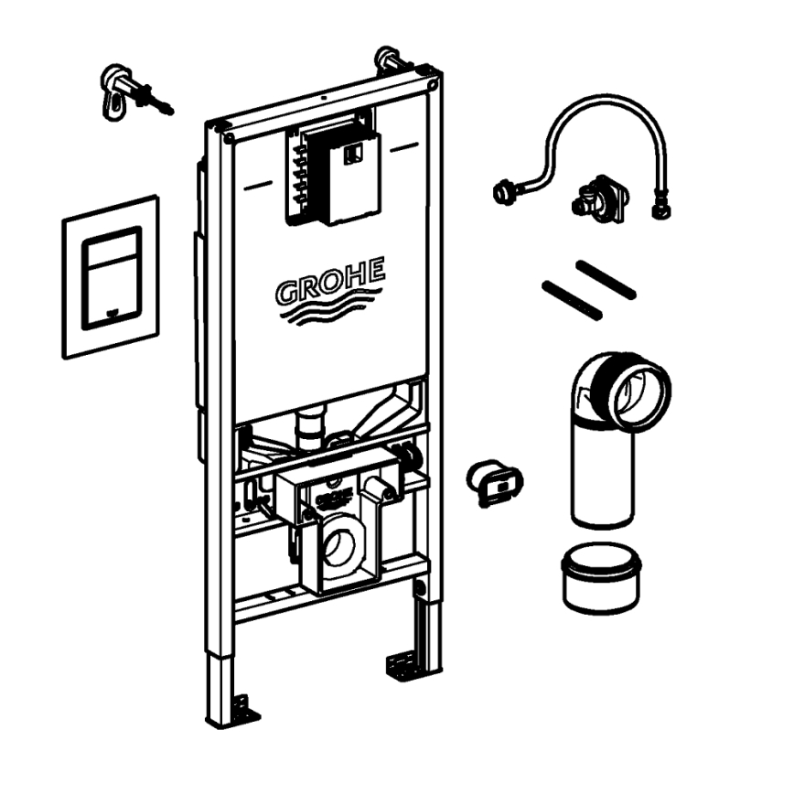 GROHE 39603000 - RAPID SLX 3-in-1 toilet set 1.13 m, Polished Chrome