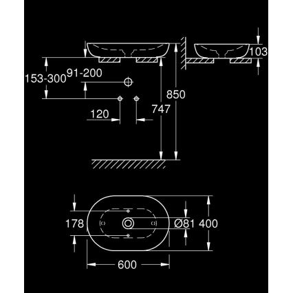 GROHE 3960800H - ESSENCE Countertop Basin 600 × 400 mm ceramic/white