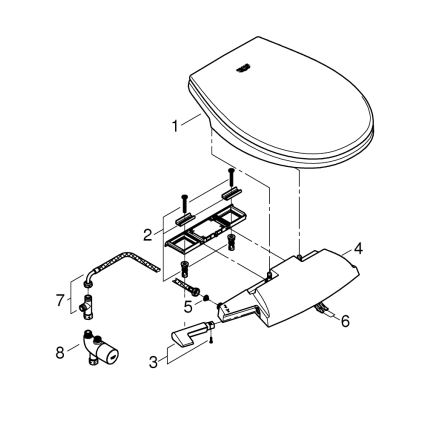 GROHE 39648SH0 - BAU CERAMIC manual bidet seat, Duro White