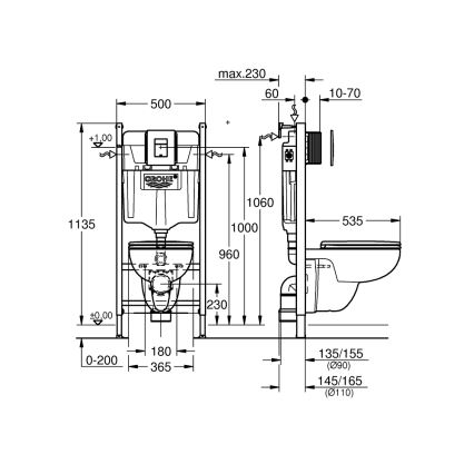 GROHE 39816000 - SOLIDO COMPACT Toilet Set 1,13 m ceramic/white