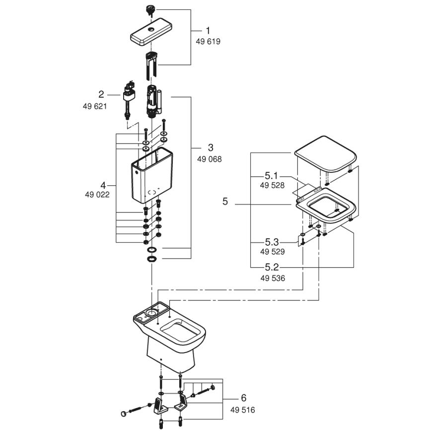 GROHE 39951000 - START EDGE close-coupled toilet 384 × 668 mm ceramic/white