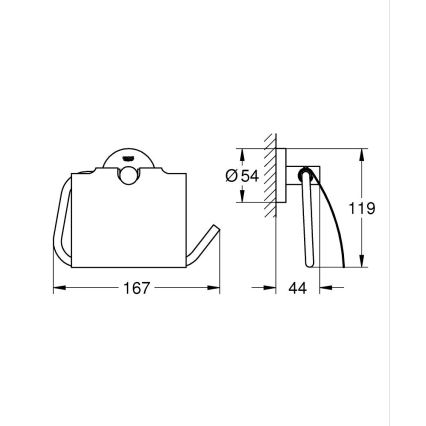 GROHE 40367001 - ESSENTIALS Toilet Paper Holder 167 x 119 mm Polished Chrome