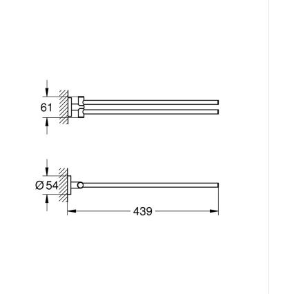 GROHE 40371DL1 - Towel rail ESSENTIALS 439 mm Copper