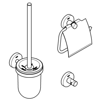 GROHE 40407001 - ESSENTIALS Accessory Set, Polished Chrome