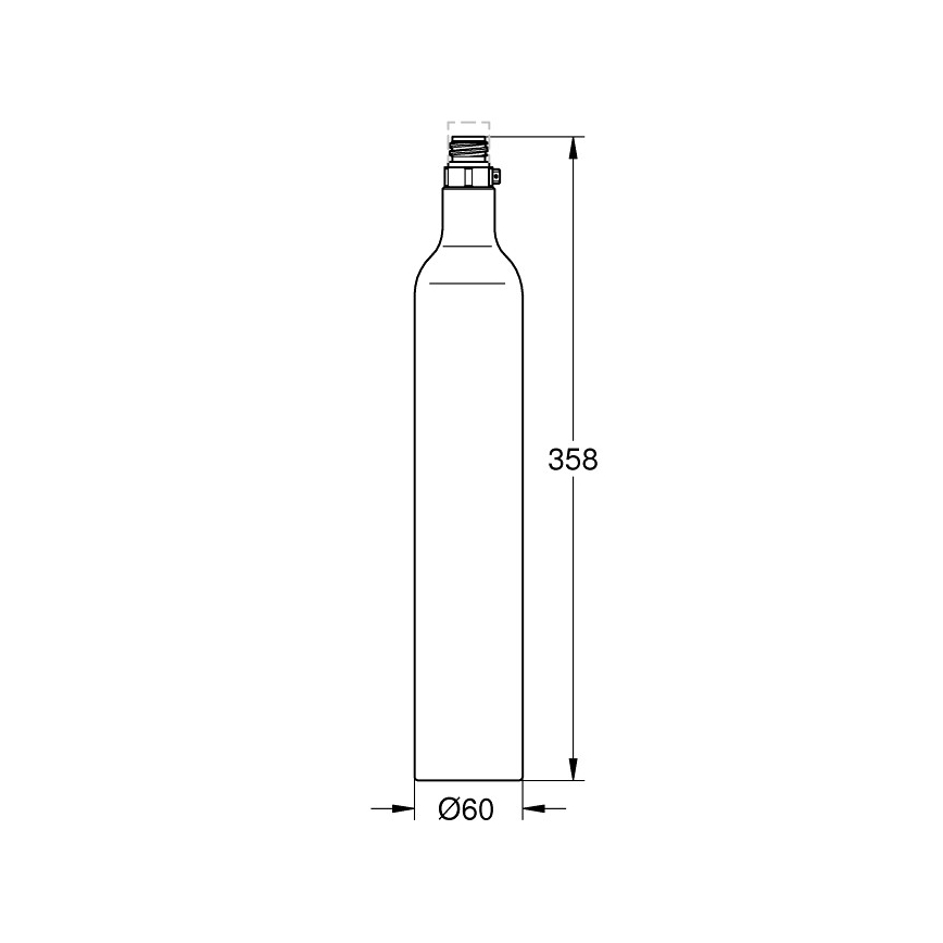 GROHE 40422000 - GROHE BLUE 425 g CO2 Carbonation Cylinder, 4-pack, Stainless Steel