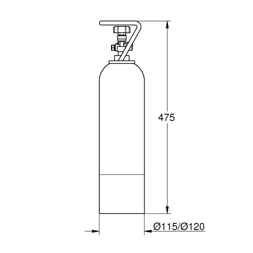 GROHE 40423000 - GROHE BLUE 2 kg CO2 pressure cylinder starter kit, stainless steel