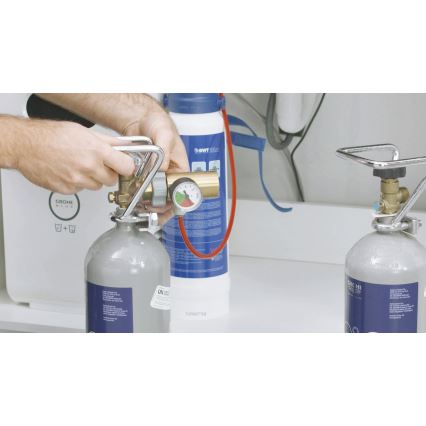 GROHE 40423000 - GROHE BLUE 2 kg CO2 pressure cylinder starter kit, stainless steel