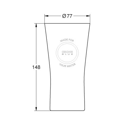 GROHE 40437000 - Set of 6 BLUE 250 ml Glasses, Crystal/Clear