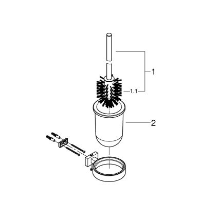 GROHE 40513AL1 - ESSENTIALS CUBE Toilet Brush Set, Graphite
