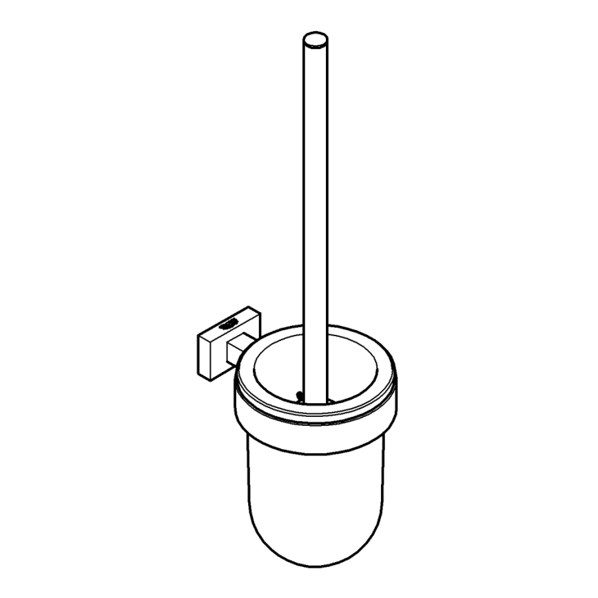 GROHE 40513AL1 - ESSENTIALS CUBE Toilet Brush Set, Graphite