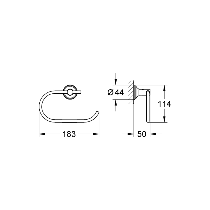 GROHE 40657001 - ESSENTIALS AUTHENTIC Toilet Paper Holder, Polished Chrome