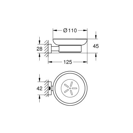 GROHE 40754001 - ESSENTIALS CUBE Soap Dish, Polished Chrome