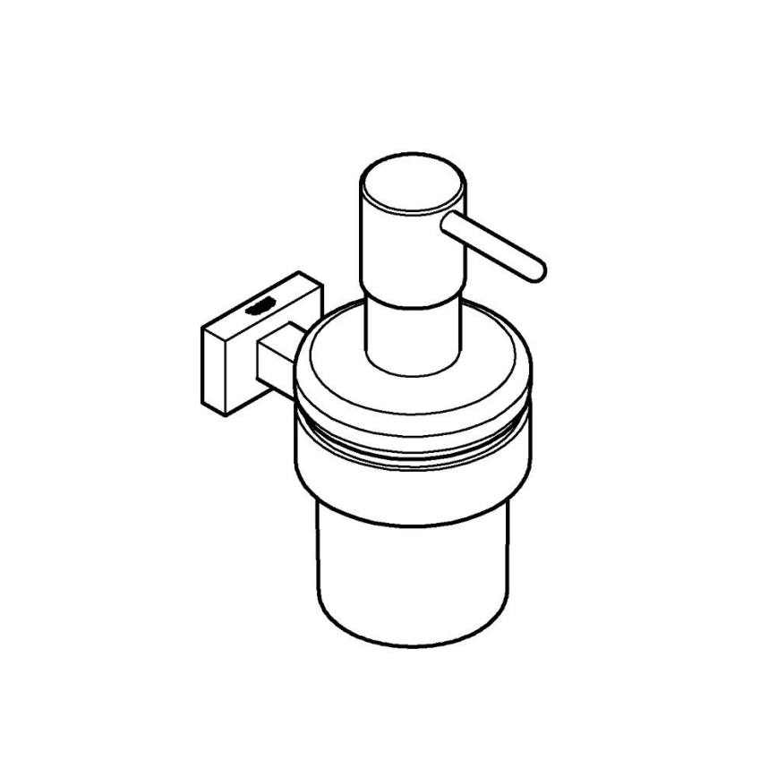 GROHE 40756001 - ESSENTIALS CUBE Liquid Soap Dispenser, 160 ml, Polished Chrome