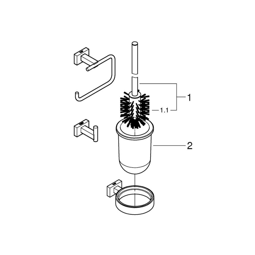 GROHE 40757001 - ESSENTIALS CUBE Accessory Set, Polished Chrome
