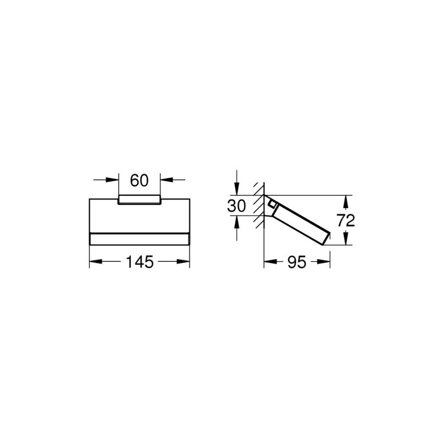 GROHE 40781000 - SELECTION CUBE Toilet Paper Holder, Polished Chrome