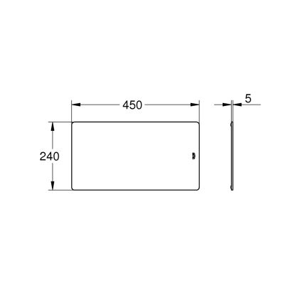 GROHE 40786L00 - White glass shelf 450 × 240 × 19 mm