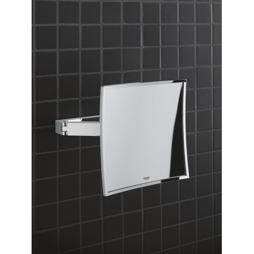 GROHE 40808000 - SELECTION CUBE Cosmetic Mirror 22.3 × 22.3 cm Polished Chrome