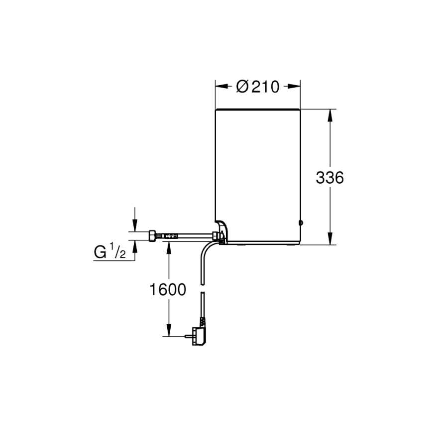 GROHE 40830001 - RED 3 L Dispenser, Polished Chrome