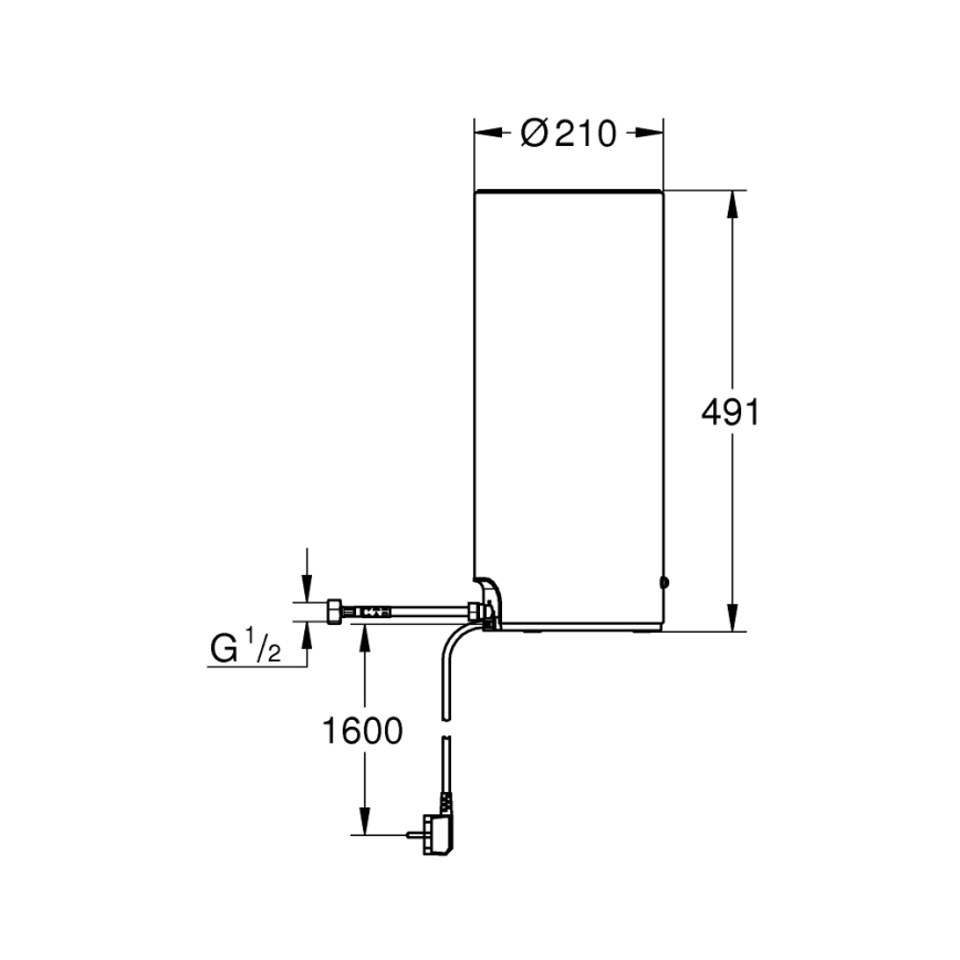 GROHE 40831001 - RED 7 L stainless steel storage tank