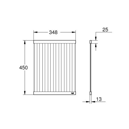 GROHE 40856SD0 - Brushed stainless steel drip tray 450 × 348 mm