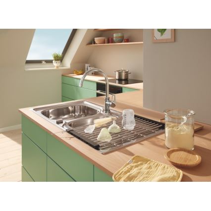 GROHE 40856SD0 - Brushed stainless steel drip tray 450 × 348 mm