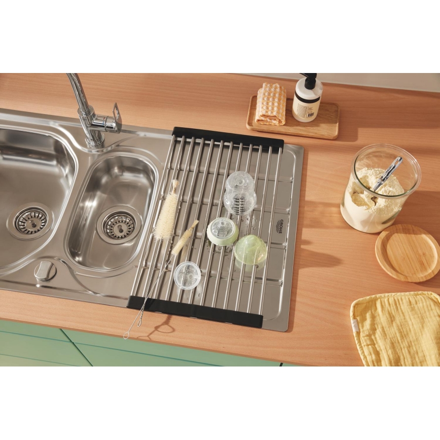 GROHE 40856SD0 - Brushed stainless steel drip tray 450 × 348 mm