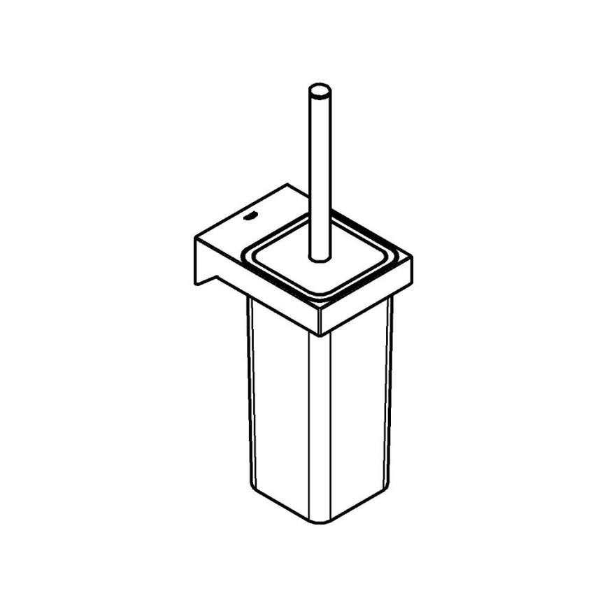 GROHE 40857000 - SELECTION CUBE Toilet Brush Set, Polished Chrome