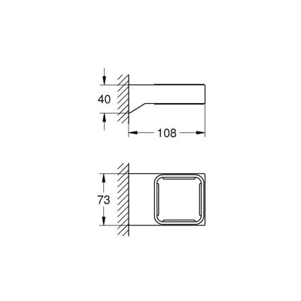 GROHE 40865000 - SELECTION CUBE Holder, Polished Chrome