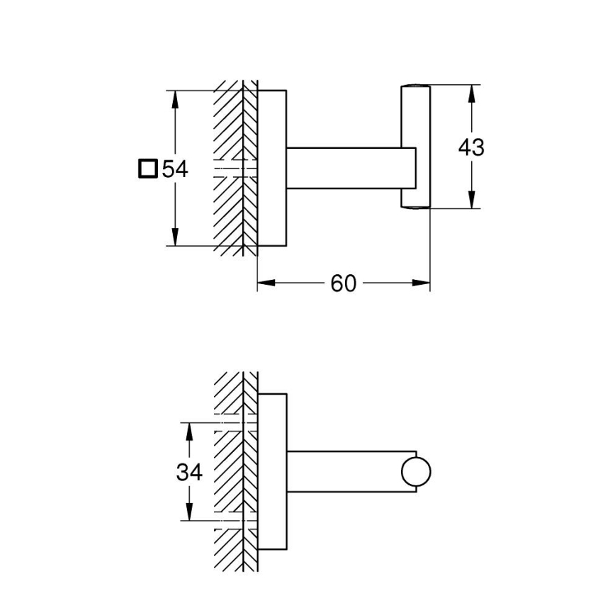 GROHE 409612430 - START CUBE Hook 5,4 × 5,4 × 6 cm Black