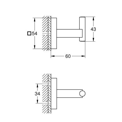GROHE 40961DC0 - START CUBE Robe Hook, Stainless Steel